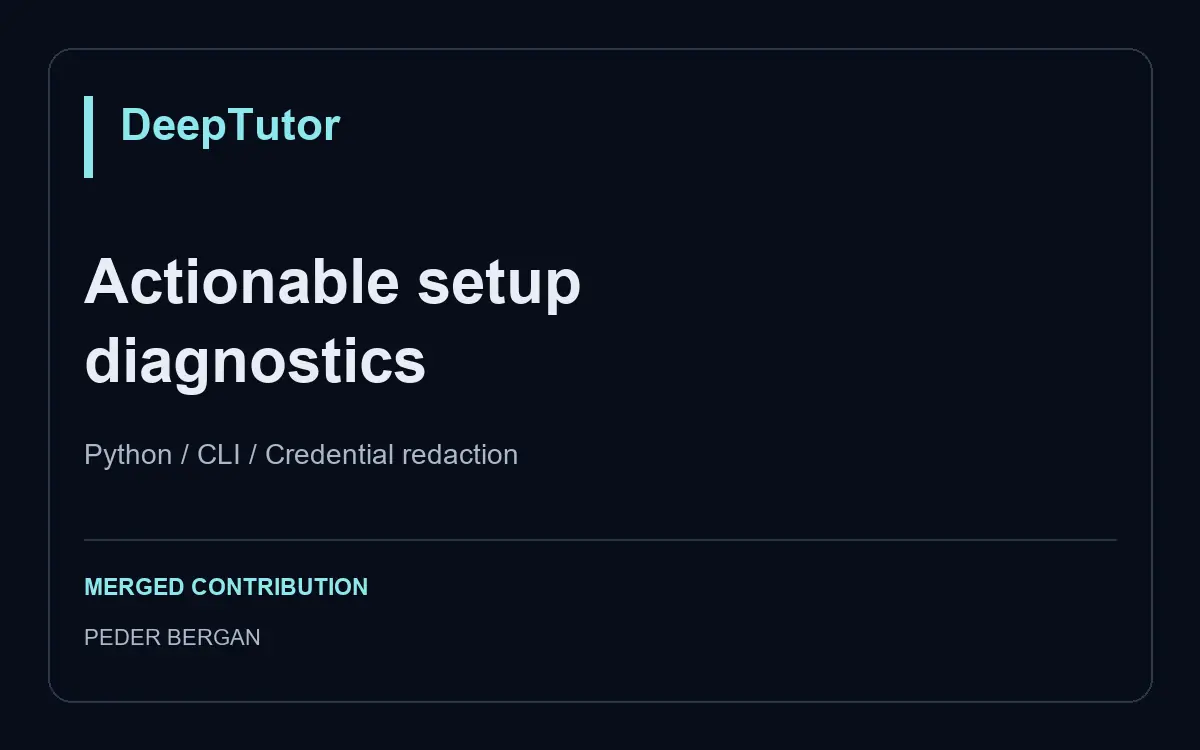 DeepTutor Doctor: diagnose setup problems before use