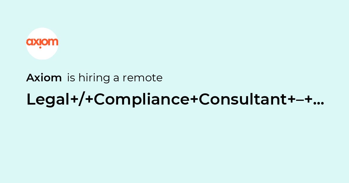 Remote Legal / Compliance Consultant – Trade Compliance, Export Control ...
