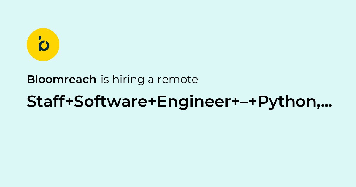 Remote Staff Software Engineer – Python, Java / Spring or Go at ...