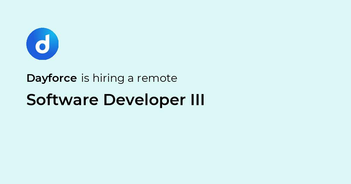 Remote Software Developer III at Dayforce - Jobicy