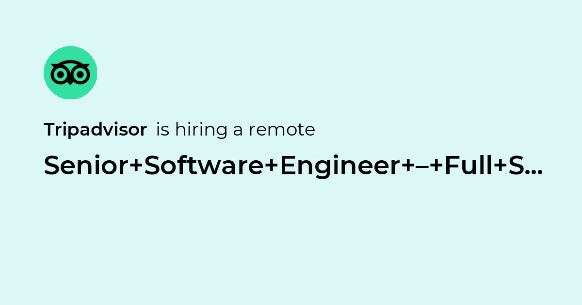 Remote Senior Software Engineer – Full Stack/Front-end focused at ...